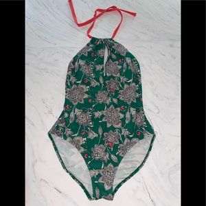 Boden one piece bathing suit 8 Floral Halter tie
